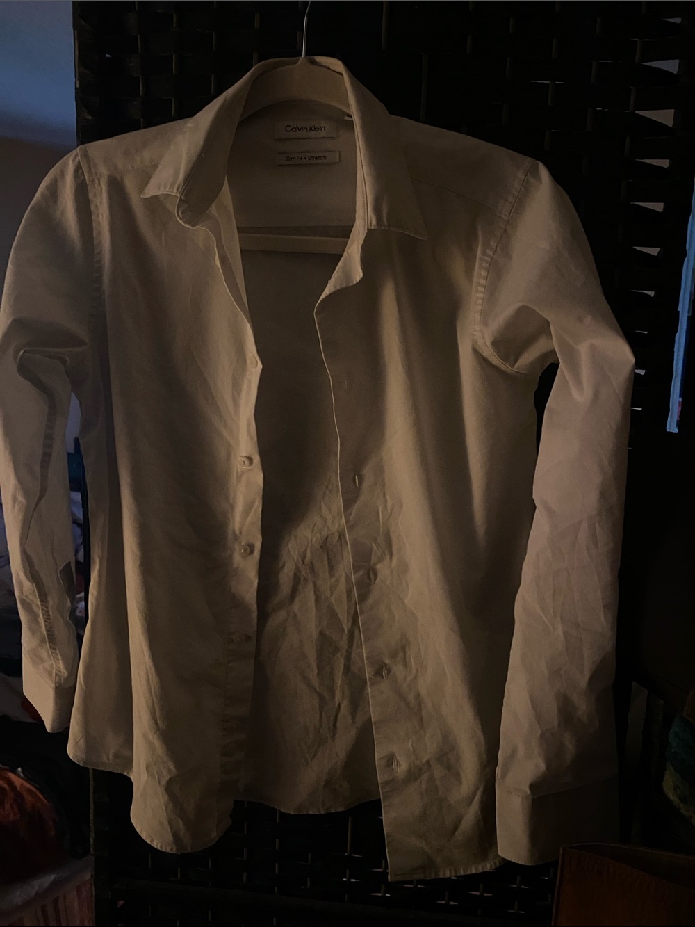 Calvin Klein Off-White Long Sleeve Dress Shirt